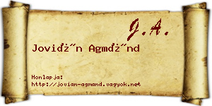 Jovián Agmánd névjegykártya